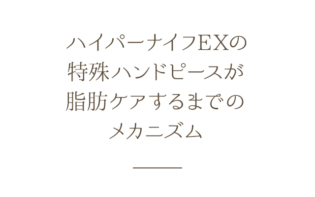 ハイパーナイフEXの特殊ハンドピースが脂肪ケアするまでのメカニズム
